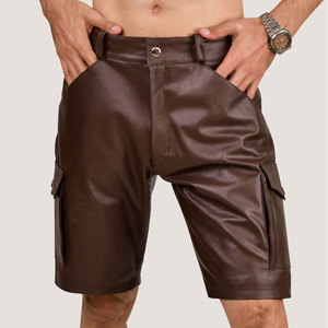 กางเกงขาสั้นหนังผู้ชายคุณภาพสูงขายดี สำหรับออกกำลังกายและสวมใส่ลำลอง กำลังขายดี - Product Image 1