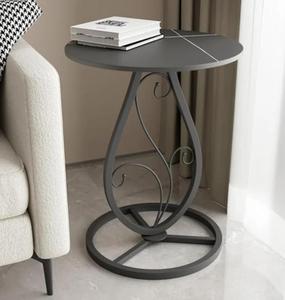 Modern <b>Round</b> Metal <b>Console</b> <b>Table</b> with Pedestal Base for Living Room Furniture - Product Image 1
