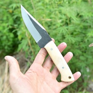 Cuchillo de Camping Hecho a Mano Personalizado de Acero al Carbono con Punta Recta, Hoja de 3mm de Grosor, 9 Pulgadas de Longitud Total, Mango de Hueso, ODM OEM DIY - Product Image 2