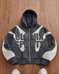 CLOVIX SPORTS Sudadera con Capucha y Cremallera para Hombre, Precio Económico, Algodón y Felpa, Logotipo Personalizado, Sudadera con Cremallera Completa, Proveedor - Product Image 2