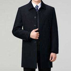 Elegant <b>Men's</b> <b>Long</b> Woolen Eco-Friendly Winter Thick Warm Single Breasted Turn-down Collar Overcoat Premium Fit Professional - Product Image 3