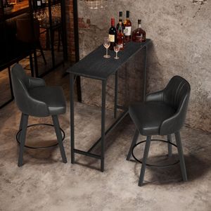 Tavolo da Bar 43 Pollici con Piano in MDF Resistente e Struttura in Metallo, Capacità 95 kg, Tavolo Alto da Cocktail per Cucina/Bar/Caffè/Controsoffitti - Product Image 5