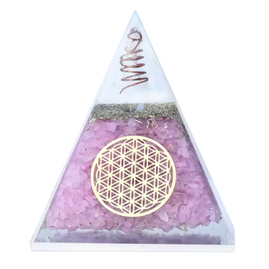 Pyramide en quartz rose naturel 7x9cm, pierre précieuse polie, toucher réel, décoration d'intérieur, artisanat Orgonite, Thanksgiving, Pâques - Product Image 5