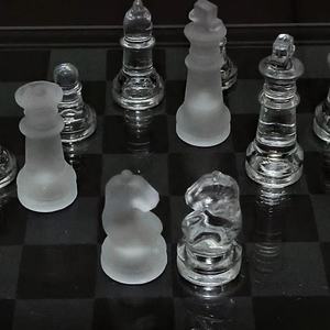 Available <b>Glass</b> <b>Chess</b> Creative Board Game <b>Chess</b> <b>Set</b> Different Sizes - Product Image 1