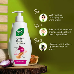 Champú herbal anticaspa sin sulfatos con cebolla y meti, diseñado para nutrir el cuero cabelludo y controlar la caída del cabello, 400 ml. - Product Image 2