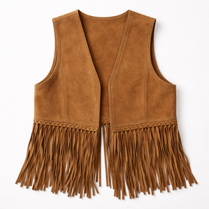Fabricante Mayorista de Chalecos Hippies Personalizados con Flecos de Gamuza para Mujer - Proveedor de Chalecos al por Mayor OEM - Product Image 5