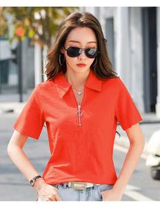 Polo de Verano 2026 en Oferta, Camiseta Polo Holgada de Manga Corta con Cierre y Cuello Camisero, Nuevo Diseño de Moda para Mujer, Venta al Por Mayor - Product Image 5