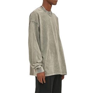 Camiseta de Manga Larga Oversize Vintage con Lavado Ácido de Alta Calidad, 250 GSM, 100% Algodón, con Logotipo Personalizado, Unisex - Product Image 6