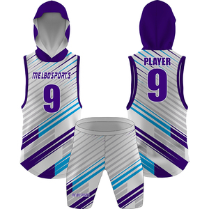 Sudadera con Capucha y Jersey sin Mangas Personalizados para Equipo de Baloncesto, Pantalones Cortos Deportivos de Secado Rápido, 100% Poliéster, Impresión por Sublimación - Product Image 6