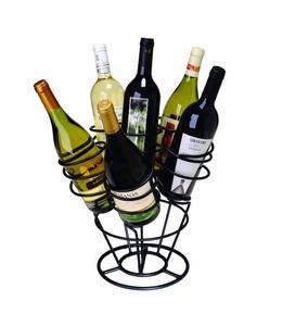 Estante de vino decorativo contemporáneo de hierro para decoración de comedor con marco de metal duradero y almacenamiento de botellas - Product Image 2