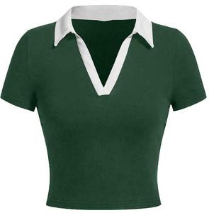 Camisa Casual de Alta Calidad para Mujer, Corte Ajustado, Algodón/Poliéster, Cuello en V, Secado Rápido, Transpirable, Tejido Ecológico y Ligero - Product Image 1