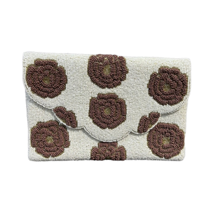 Pochette avec broderie et perles – motif géométrique, fermeture éclair résistante, sac à main de soirée - Product Image 4