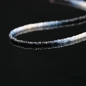 Excelente collar de plata de ley 925 con zafiro azul sombreado natural Rondelle Collar de zafiro azul Rondelle - Product Image 3