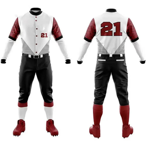 Ensemble uniforme de baseball pour adultes OEM, maillot respirant, design personnalisé imprimé par transfert thermique, grande taille, protection UV, évacuation de l'humidité - Product Image 5