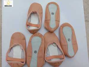 MBAANI รองเท้าบัลเล่ต์แบบนุ่มผู้หญิงสีชมพูผ้าฝ้ายด้านบนพียูโซลรองเท้าฝึกซ้อมเต้นแบบแบนไซส์ 38 - Product Image 2