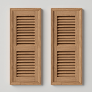 Stylish Solid Wood Louver Door Slabs Durable Wooden Shutter <b>Panels</b> for Contemporary Residential Interiors - Product Image 1