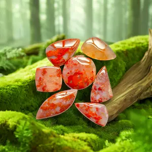 100% batu akik lumut alami batu permata longgar kualitas terbaik batu akik lumut Cabochon banyak batu kristal penyembuh tersedia lumut merah