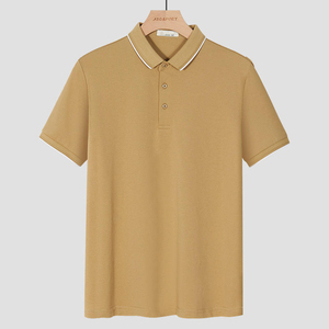 Polo en piqué de coton pour homme, manches courtes, couleur unie, respirant, décontracté, tricoté, coupe classique - Product Image 1