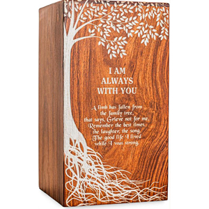 Walnut Finish Wooden Cremation Urn for Adults Eco Wooden Urn for Human Ashes by AYAANS - Product Image 2