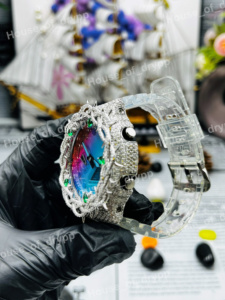 VVS Moissanite Diamond throne Design <b>Watch</b> Iced Out Luxury Hip Hop Gradient Dial Bold Statement Designer Timepiece - Product Image 3