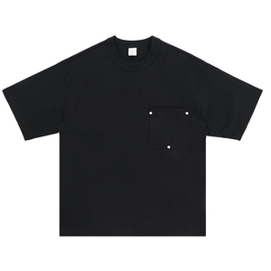 T-shirt col rond OEM en gros, streetwear, effet vieilli, logo personnalisé, coupe ample, grande taille pour homme, tissu épais - Product Image 5