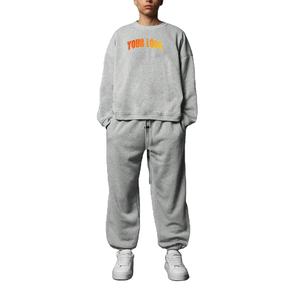 Survêtements de luxe personnalisés, sweat-shirt en coton léger imprimé, pantalon de survêtement à jambes larges et droites, molleton français 400 g/m², survêtement vintage - Product Image 1