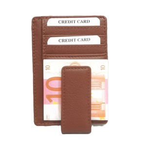 Portefeuille en cuir véritable tanné végétal VT vintage avec clip magnétique pour cartes, unisexe, pour hommes et femmes, vente en gros, export - Product Image 4