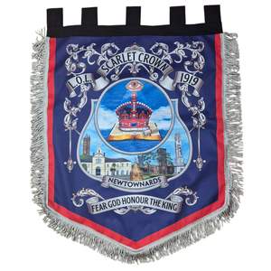 Bannière décorative pour loge Orange Order, spécifiquement pour les Sons de la Réforme, bannière brodée Mussel Burgh. - Product Image 3