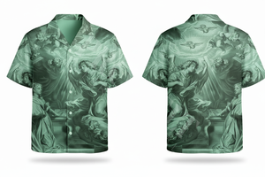 Chemises habillées d'été à manches courtes pour hommes, col boutonné, avec motifs graphiques personnalisés, vente en gros, OEM, ODM - Product Image 5