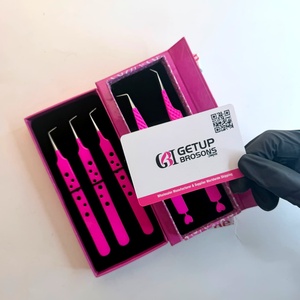 แหนบดึงขนตาปลายแหลมสีชมพูร้อน 45/90 องศา ผลิตจากสแตนเลสเคลือบสีเงิน ป้องกันแม่เหล็ก ป้องกันไฟฟ้าสถิต ปลายเรียบ รูปหัวใจ - Product Image 5