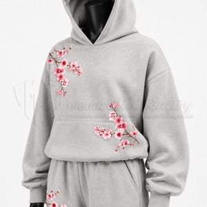 Conjunto Deportivo Personalizado para Mujer, 100% Algodón, Sudadera con Capucha y Pantalones Anchos, Dos Piezas, Ropa Deportiva Casual, Estilo Urbano, OEM - Product Image 6