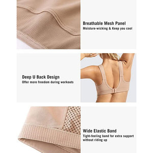 Custom Style Plus Size High Support Seamless Four-Way <b>Stretch</b> Spandex/Nylon Cross Back Bow Women's Sport <b>Bras</b> for Gym Fitness - Product Image 6