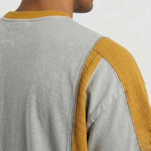 Ensemble T-shirt et short surdimensionné gris et moutarde pour homme – Tenue de sport décontractée premium pour l'été – Tissu respirant - Product Image 3