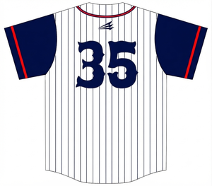 Custom Pinstripe <b>Baseball</b> Jersey Full Button Short Sleeve Team Uniform Quick Dry Polyester V Neck Sports Shirt - Product Image 2