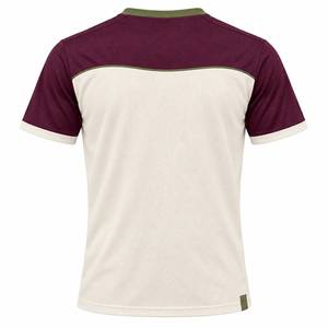 T-shirt sportif à manches courtes pour homme, couleur beige et violet, à séchage rapide, col rond, tricoté en polyester, coupe classique - Product Image 4