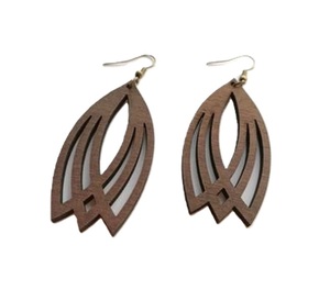 Pendientes de Madera de Lujo Hechos a Mano con Acabado Artesanal, Nuevo Estilo, Pendientes de Madera para Damas, para Fiestas - Product Image 2