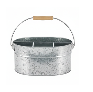 Caddie à ustensiles galvanisé, fournitures pour fêtes, 1 pièce - Product Image 2