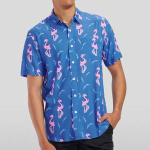 Camiseta hawaiana personalizada con logo/colores para hombre, cosida, informal, antiarrugas, cómoda, para adulto. - Product Image 2