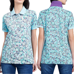 เสื้อโปโลพิมพ์ลายผู้หญิง แขนสั้น ลำลอง ทอผ้าลาย ระบายอากาศได้ดี ความยาวปกติ โพลีเอสเตอร์ 100% - Product Image 3