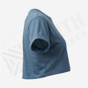 Camiseta Corta Lisa de Yoga para Mujer, Estilo Simple, Prenda Premium, Ropa Deportiva Transpirable, Color Personalizable - Product Image 3