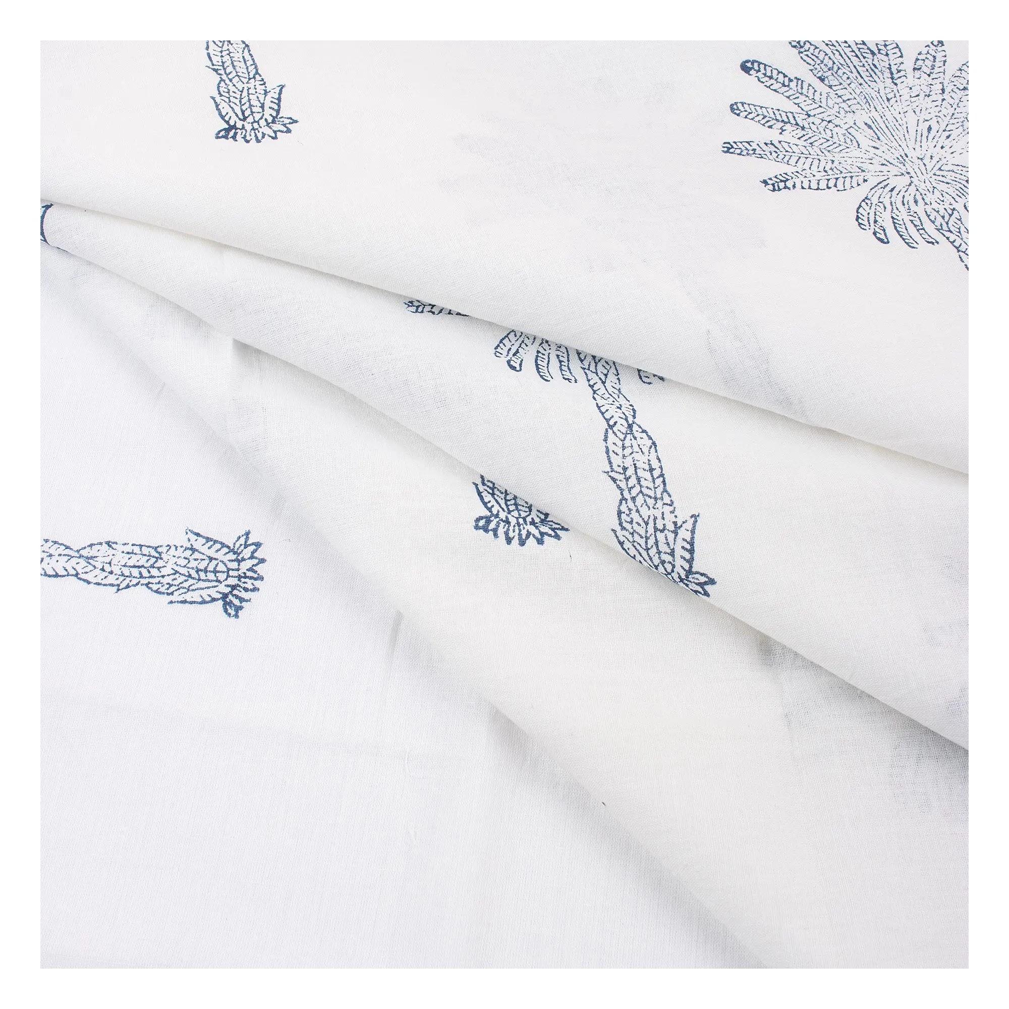 Nouvelle dernière Collection indien palmier main bloc impression de haute qualité beau tissu en gros été coton robe tissu