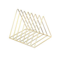 Étagères de livres en fer triangulaire, 2 pièces, support de rangement de bureau, pour magazines, classeur, bibliothèque en fer avec porte-magazines à haute attraction