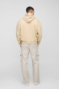 Sweat-shirts pour hommes en molleton 100% coton de haute qualité, teinture unie, hiver, 550 g/m², taille plus, surdimensionné, lourd - Product Image 5