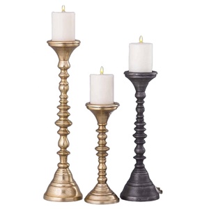 High Quality <b>Black</b> and Gold <b>Candle</b> <b>Holder</b> Set of 3 Metal Brass <b>Candle</b> <b>Holder</b> Centerpiece for Pillar <b>Candle</b> Weeding & Home Decor - Product Image 3
