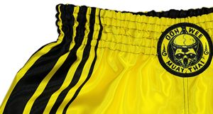 Shorts de Muay Thai con logo personalizado, tela satinada, transpirable, ligero, para entrenamiento en el gimnasio, cintura elástica, ropa deportiva para hombres y mujeres - Product Image 5