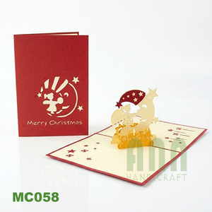 Tarjeta de felicitación de Luna 3D con corte láser personalizado, nueva tendencia, estilo Ángel, perfecto, papel de Navidad personalizado, artesanía, regalo de cumpleaños de Vietnam - Product Image 6