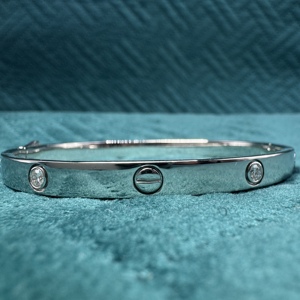 Bracelet à vis en platine PT950 certifié IGI avec diamants, 0,46 CT, diamant rond, bijoux fins de luxe unisexe - Product Image 1