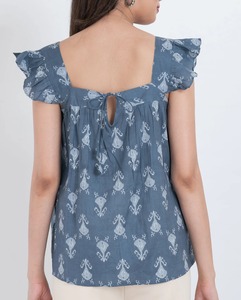 Haut sans manches en coton Paisley pour femme, qualité excellente, respirant, écologique, coupe ajustée décontractée, style A-line, idéal pour l'été, prix compétitif - Product Image 2