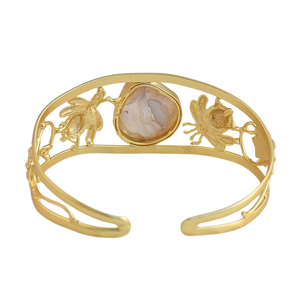 Brazalete de Perlas Barrocas de Agua Dulce Honeybee con Baño de Oro, Estilo Bohemio Clásico para Mujer - Product Image 2