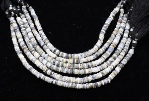 Perles Heishi en opale dendrite naturelle, perles en opale gemme, perles en opale dendrite en forme de pneu pour la fabrication de bijoux, perles de pierres précieuses en vrac - Product Image 6